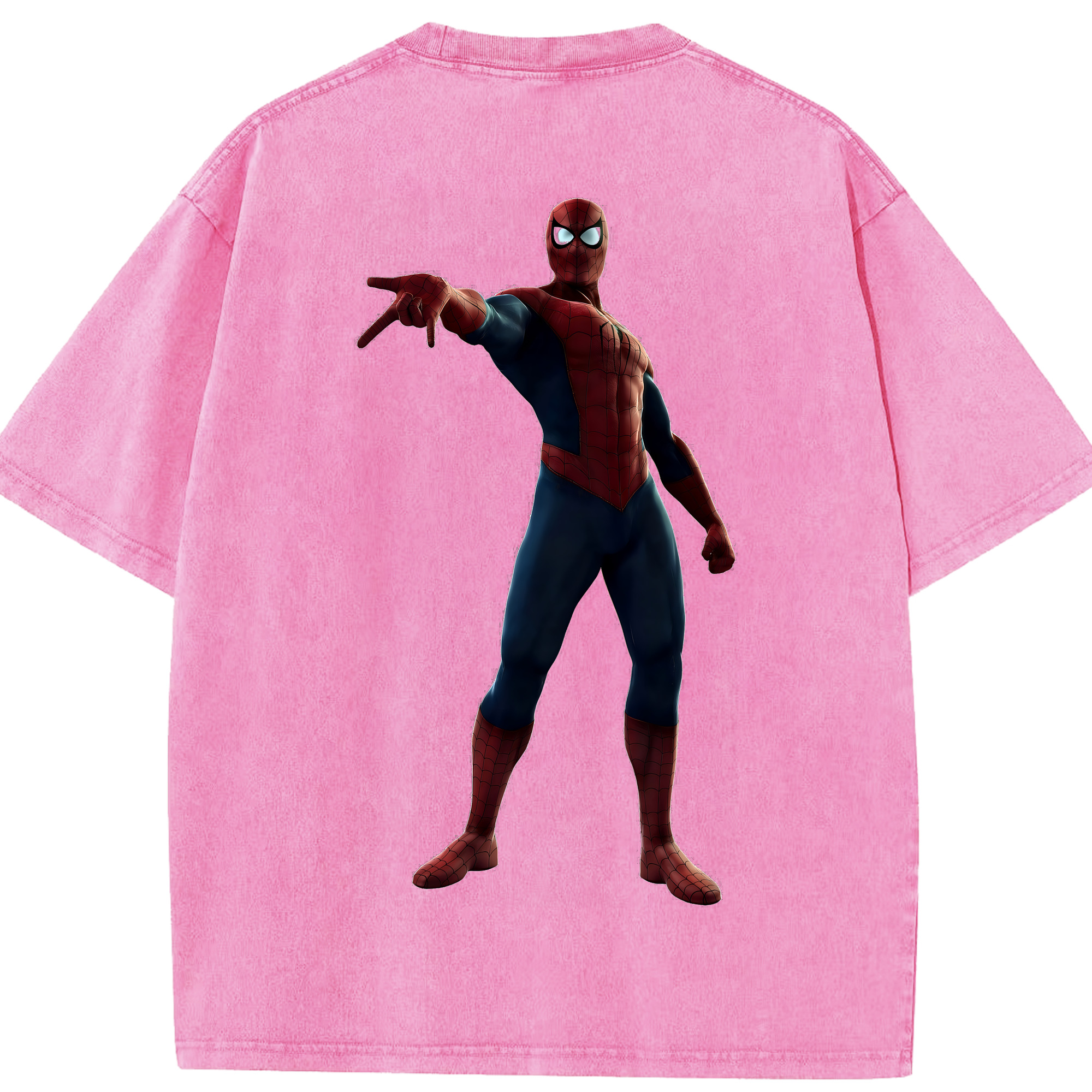 （画像用） Spider Man スパイダーマン 綿100% ヴィンテージ風 半袖Tシャツ（背面プリント）